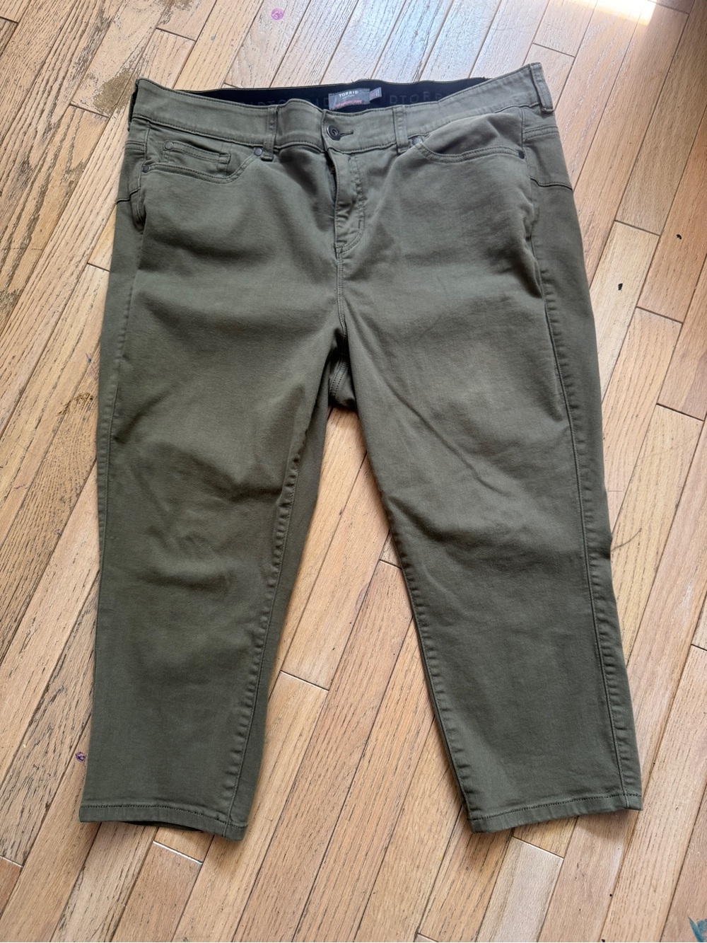 Torrid Crop Bombshell Skinny Olive Green Jeans 20